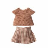 Lapin Bunny Marron Tricot et Jupe - Taille 3 (Medium)